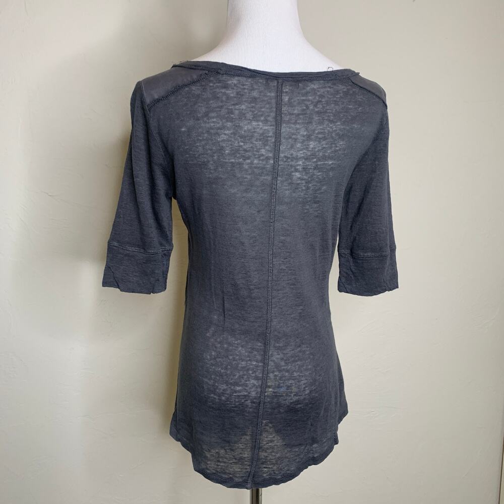 Banana Republic Gray Linen Silk Natural Fibers T Shirt Sz Small Minimalism - Picture 3 of 12